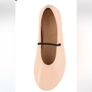 Seychelles Cream Flats with Black Strap